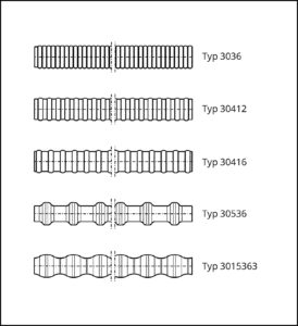 Rund gerillte Flexstaebe